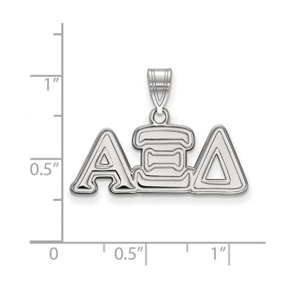 Sterling Silver Alpha Xi Delta Medium Greek Letters Pendant - Picture 2 of 4